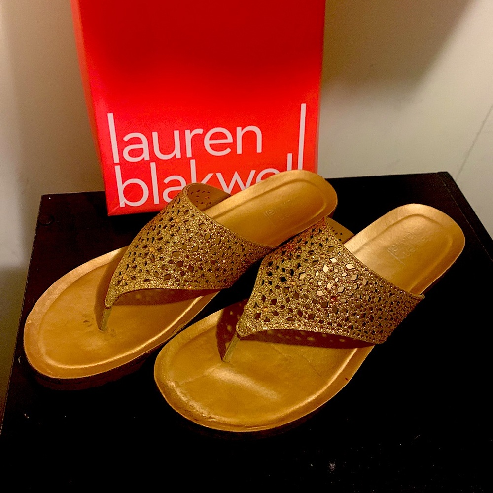 Rose gold shimmer Flip flops 9